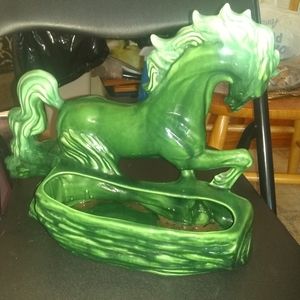 Vintage Haeger  Green Horse Ceramic
